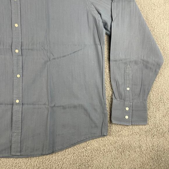 Nick (It) Men's XXL Blue 100% Cotton Long Sleeve Button Up Shirt - Picture 6 of 16